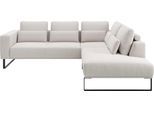 Ecksofa MUSTERRING "JUSTB PM100, stilvoller Lounge-Komfort von Musterring", beige (weiß), B:268cm H:88cm T:232cm, 100% Polyester, Sofas, Ecksofa, Kollektion Bettina Zimmermann, optionaler Sitzvorzug & Fuß-Auswahl