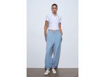 Hoge taille wijde gestreepte broek