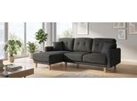 Ecksofa OTTO HOME "TRIPLO optionale Schlafsofa mit Bettkasten, Maße B/T/H: 234/164/89 cm", schwarz, B:234cm H:89cm T:164cm, 100% Polyester, Sofas, Ecksofa, L-Form wahlweise mit Bettfunktion - Liegefläche 132x210 cm