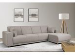 Ecksofa OTTO HOME "LEMPS wahlweise Recamiere links oder rechts L-Form", grau (hellgrau), B:297cm H:85cm T:162cm, 100% Polyester, Sofas, Ecksofa, incl. Zierkissen, Stellmaße 297x162 cm