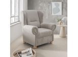 Ohrensessel HOME AFFAIRE "Torello Relaxsessel, toller Sitzkomfort, Breite 92cm, hohe Rückenlehne", beige (taupe), B:92cm H:102cm T:89cm, 100% Polyester, Sessel, Ohrensessel