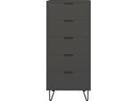 Kommode MÄUSBACHER "Bonnie", grau (anthrazit matt lack), B:51cm H:121cm T:45cm, Holzwerkstoff, Sideboards, Kommode, Kommode mit Drahtgestell