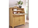 Sekretär OTTO HOME "Mette, Schreibtisch im Landhausstil", beige (natur gebeizt, gewachst), B:82cm H:107cm T:39cm, Sekretäre, Sekretär, aus Massivholz, Breite 82 cm