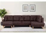 Wohnlandschaft OTTO HOME "TRIPLO U-Form wahlweise mit Schlaffunktion, B/T/H: 310/192/90 cm", braun, B:310cm H:90cm T:192cm, 100% Polyester, Sofas, Wohnlandschaft, Schlafsofa, auch mit Bettkasten, Steppung im Rückenkissen