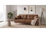 3-Sitzer OTTO HOME "TRIPLO optionale Schlafsofa mit Bettkasten, Maße B/T/H: 215/100/89 cm", braun (cognac), B:215cm H:89cm T:100cm, Luxus-Microfaser weich (92% Polyester, 8% Nylon);Filzoptik ( 100% Polyester);Luxus-Microfaser Vintageoptik (100% Polyester), Sofas, 3-Sitzer, Wahlweise Bettfunktion - Liegefläche 145x191 cm, Rücken-, Zierkissen