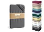 Spannbettlaken OTTO HOME "Cremona, BASIC und PREMIUM Qualität, mit Elasthan, Baumwolle", grau (anthrazit), B:160cm L:200cm, Jersey (145 g/m²), Obermaterial: 96% Baumwolle, 4% Elasthan, Bettlaken, Spannbettlaken, bis 20 cm Höhe, Bettlaken ab Gr. 90x200 cm, Strapazierfähig, Topseller