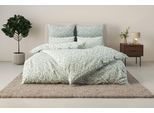 Bettwäsche OTTO HOME "Mariby", grün, B/L: 135cm x 200cm, 1 Stk., 1 Stk., Renforcé, B/L: 80cm x 80cm, 2, Renforcé, Obermaterial: 100% Baumwolle, Bettwäsche, Bettwäsche, mit feinem Blümchen Design, skandinavisch, romantische Bettwäsche