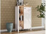 Highboard HOME AFFAIRE "BEDFORD, Hochkommode, Vitrine, Glasvitrine, Kombi-Highboard", opaque weiß, B:73cm H:117,5cm T:33,5cm, MDF, Metall, Spanplatte, Sideboards, Highboard, MDF-Profil 2D ummantelt, Hotstamping