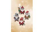 Stramin-Aufhänger "Weihnachtsmann", 4er-Set