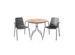 Gardenson , Anthrazit, Teakfarben , Holz, Metall , Teakholz , vollmassiv , rund , 120x80x120 cm ,
