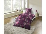 Bettwäsche KINZLER "Polycotton Flanell", bunt (rosen), B/L: 135cm x 200cm, 1 Stk., 1 Stk., Polyester, B/L: 80cm x 80cm, 2 Stk., Polyester, Obermaterial: 100% Polyester, Bettwäsche, Bettwäsche, besonders weich, verschiedene Designs