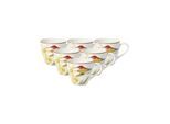 Espressotasse VILLEROY & BOCH "Mokka- / Espressotassen Amazonia 60 ml 6er Set bunt", bunt, B:6,3cm H:5,9cm Ø:6,3cm, Porzellan, Trinkgefäße, Espressotasse, Handwäsche wird empfohlen