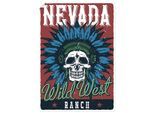 Wandbild ARTLAND "Totenkopf Nevada", bunt (farbe bild(er): braun), B:90cm H:130cm, Bilder, als Alubild, Leinwandbild, Poster, Wandaufkleber in verschied. Größen
