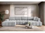 Wohnlandschaft OTTO HOME "AZITA U-Form, Breite 363 cm - OTTO. Verlässliche Qualität.", grau, B:363cm H:87cm T:167cm, 100% Polyester, Sofas, Wohnlandschaft, wahlweise als Schlafsofa mit Bettkasten, Bubble-Optik
