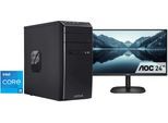 CAPTIVA Business-PC-Komplettsystem "Power-Starter I98-577 TFT Bundle", Energieeffizienz: E (A-G), schwarz, ohne Betriebssystem, 8 GB RAM 1.000 GB SSD, Computer_Komplettsysteme