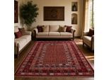 Muratap Artline taj oosters vloerkleed vintage handgeknoopte wol look- 80x300 cm
