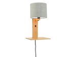 Good & Mojo , Naturfarben , Holz, Textil , Bambus , 24x36x19 cm , LED-Leuchtmittel austauschbar ,
