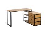 Livetastic , Schwarz, Eichefarben , Metall, Holzwerkstoff , 3 Schublade(n) Schubladen , rechteckig , 100x75x140 cm , Bsci ,
