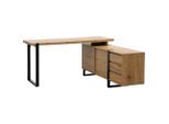 Mid.you , Schwarz, Eichefarben , Metall, Holzwerkstoff , 3 Schublade(n) Schubladen , rechteckig , 160x76x160 cm , Bsci ,