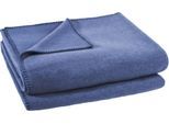 Wohndecke ZOEPPRITZ1828 "Soft-Fleece", indigo, B:180cm L:220cm, Polyester, Viskose, Wohndecken, Wohndecke, Fleecedecke mit unverwechselbarem Cashmere Handfeel