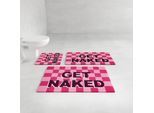Badematte OTTO HOME "Get Naked, modern, Badvorleger, Badezimmer Teppich", pink (berry), H:20mm, Polyacryl, Badematten, Badematte, Badteppich, mit Schriftzug, 2 Varianten, rechteckig