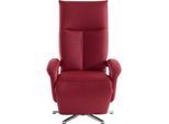 TV-Sessel SIT & MORE "Tycoon mit Kopfteilverstellung und 360 Drehfunktion", rot (feuerrot), B:74cm H:117cm T:85cm, Sessel, TV-Sessel, wahlweise manuell oder elektrischer Funktion, auch mit Akku (kabellos)