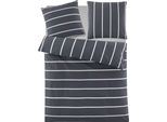 Wendebettwäsche OTTO HOME "MIETTE", grau (anthrazit), B/L: 155cm x 220cm, 1 Stk., 1 Stk., Renforcé, B/L: 80cm x 80cm, 2, Renforcé, Obermaterial: 100% Baumwolle, Bettwäsche, Wendebettwäsche, mit modernen Streifen, Bettwäsche ab Gr. 135x200 cm erhältlich