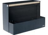 Leitz Schreibtisch-Organizer, 4 Fächer + 3 Stifteschlaufen, bis 8 kg, B 380 x T 190 H 260 mm, Holzgriff, Recycling-Stoff, dunkelgrau