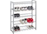 Schuhregal HAKU "Schuhaufbewahrung", grau, B:80cm H:106cm T:30cm, Metall, Stahl, Regale, Schuhregal, rechteckig - aus Metall Grau - B/T/H 80/30/106 cm