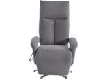 TV-Sessel SIT & MORE "Tycoon mit Kopfteilverstellung und 360 Drehfunktion", grau, B:74cm H:112cm T:82cm, 90%Polyester, 10%Polyamid, Sessel, TV-Sessel, wahlweise manuell oder elektrischer Funktion, auch mit Akku (kabellos)