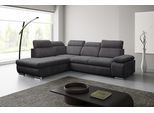 Ecksofa WERK2 "Alicante Cord L-Form, Schlaffunktion & Bettkasten, 280 cm breit", anthrazit, B:280cm H:86cm T:230cm, Sofas, Ecksofa, Schlafsofa in Chenille mit Bettkasten & verstellbaren Kopfstützen