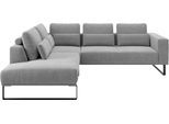 Ecksofa MUSTERRING "JUSTB PM100, stilvoller Lounge-Komfort von Musterring", platin, B:268cm H:88cm T:232cm, 100% Polyester, Sofas, Ecksofa, Kollektion Bettina Zimmermann, optionaler Sitzvorzug & Fuß-Auswahl