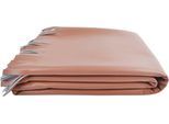 Wohndecke ZOEPPRITZ1828 "Soft-Vegan Fringe", braun (camel), B:135cm L:190cm, Mischgewebe, Polyester, Viskose, Wohndecken, Wohndecke, edle Doubleface Kunstlederdecke