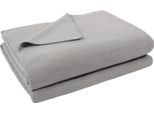 Wohndecke ZOEPPRITZ1828 "Soft-Fleece", light grau melange, B:160cm L:200cm, Polyester, Viskose, Wohndecken, Wohndecke, Fleecedecke mit unverwechselbarem Cashmere Handfeel