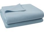 Wohndecke ZOEPPRITZ1828 "Soft-Fleece", azur, B:160cm L:200cm, Polyester, Viskose, Wohndecken, Wohndecke, Fleecedecke mit unverwechselbarem Cashmere Handfeel