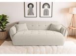 Big-Sofa HOME AFFAIRE "MIRELDA Design-Sofa mit Steppungen, hoher Sitzkomfort, Breite 251 cm", beige, B:251cm H:81cm T:116cm, 100% Polyester, Sofas, Big-Sofa, Sitztiefe 82,5 cm, elegant und bequem, Zierkissen, belastbar bis 480kg