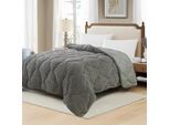 Microfaserbettdecke OTTO HOME "Elvia, Teddy Plüsch Bettdecke", grau (anthrazit), B:135cm L:200cm, Bezug: 100% Polyester. Füllung: 100% Polyester, Bettdecken, Microfaserbettdecke, Warme Winter Uni Bettdecke