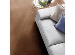 Teppichboden ANDIAMO "Kira, Velours, Gesamthöhe 8 mm, Luxusklasse LC1", braun (schoko), B:400cm L:300cm, Kunstfaser, Teppiche, Uni Farben, Breite 400 cm, strapazierfähig, pflegeleicht, Wohnzimmer
