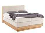 Boxspringbett HOME AFFAIRE "Cavan", beige, L:220cm, Microfaser (100% Polyester), Komplettbetten, Boxspringbett, Eiche, inkl. Bettkasten & Topper, verschiedene Härtegrade (auch H4)