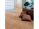 Teppichboden ANDIAMO "Amberg, Strukturschlinge, Gesamthöhe 9 mm, Luxusklasse LC1", beige, B:500cm L:400cm, Kunstfaser, Teppiche, Breite 200, 300, 400 oder 500 cm, Hoch-Tief Effekt, strapazierfähig