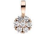 Kettenanhänger JOBO "Kleiner Anhänger Roségoldanhänger 6 mm", roségold 333, weiß, Schmuckanhänger, Damen, Roségold 333, Kettenanhänger, 8 Karat 333 Roségold mit 7 Zirkonia