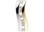 Kettenanhänger JOBO "Anhänger 13 mm mit 7 Zirkonia", gold (gelbgold 333, weiß), Schmuckanhänger, Damen, Gelbgold 333, Kettenanhänger, 8 Karat 333 Gold bicolor