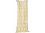 Vorhang WIRTH "Kingston" Gr. 1, gold (goldfarben), B:135cm H:145cm, Jacquard, Polyacryl, Polyester, Gardinen