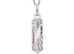 Kette mit Anhänger ENGELSRUFER "POWERFUL STONE ROSENQUARZ" Gr. M, bunt (silberfarben, rosa), Halsketten, Damen, M, Silber 925 (Sterlingsilber), L: 60, mit Rosenquarz