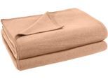 Wohndecke ZOEPPRITZ1828 "Soft-Fleece", sand, B:110cm L:160cm, Polyester, Viskose, Wohndecken, Wohndecke, Fleecedecke mit unverwechselbarem Cashmere Handfeel