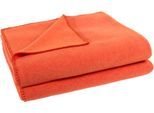 Wohndecke ZOEPPRITZ1828 "Soft-Fleece", papaya, B:160cm L:200cm, Polyester, Viskose, Wohndecken, Wohndecke, Fleecedecke mit unverwechselbarem Cashmere Handfeel