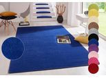 Teppich HANSE HOME "Fancy" Gr. 2, blau, B:80cm H:7mm L:150cm, Kunstfaser, Teppiche, Teppich, Kurzflor, Läufer, uni, gekettelt, Wohnzimmer, Schlafzimmer, Esszimmer