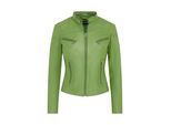 Dames Groen Slim-Fit Leren Bikerjack - Maldon