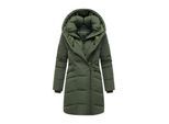 Marikoo dames gewatteerde mantel Virenaa met layer-look & fleecevoering