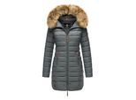 Marikoo damesjas Rose met gewatteerd design & afneembare imitatiebontkraag
